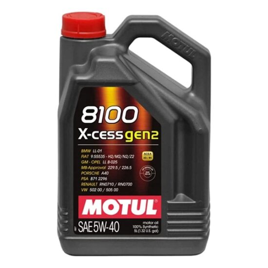 Motul 8100 X-Cess Gen 2 Engine Oil (5L)