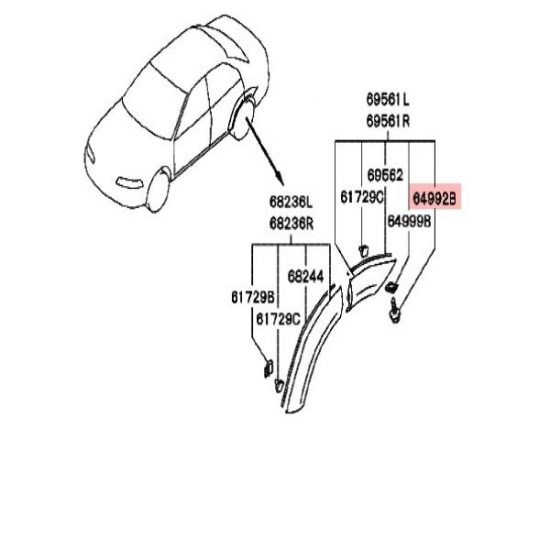 OEM Mitsubishi Rear Arch Screw Evo 5-6