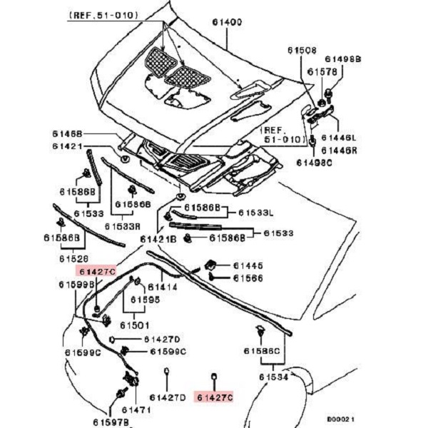 OEM Mitsubishi Adjustable Hood Damper Evo 7-9 - Image 2
