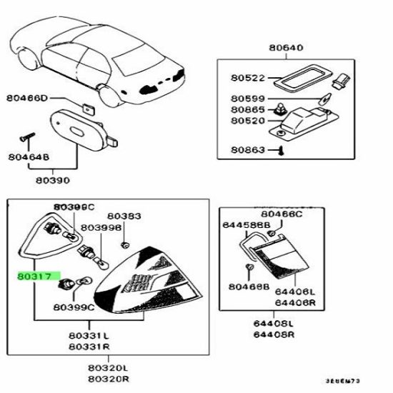 OEM Mitsubishi Tail Light Gasket Evo 4-6