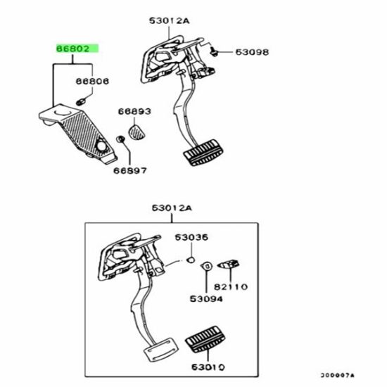 OEM Mitsubishi Footrest Evo 7-9