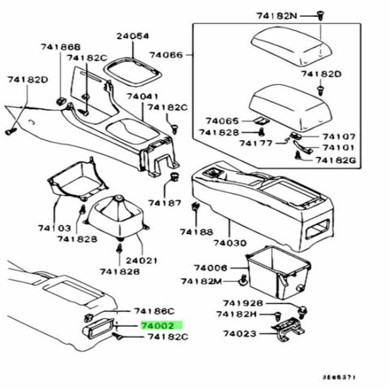 OEM Mitsubishi Rear Floor Console Ashtray Evo 4-6