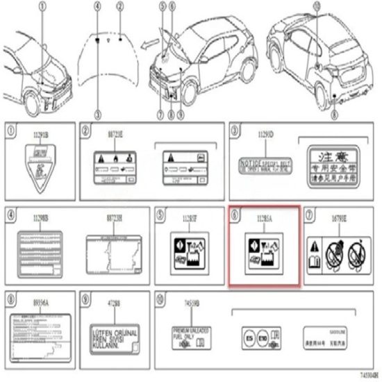 OEM Toyota Caution Coolant Decal GR Yaris