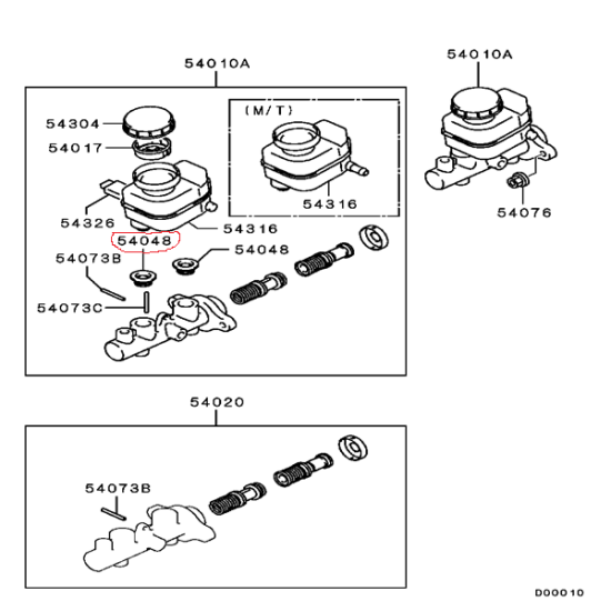 OEM Mitsubishi Brake Master Cylinder to Fluid Reservoir Seal Evo 7-9