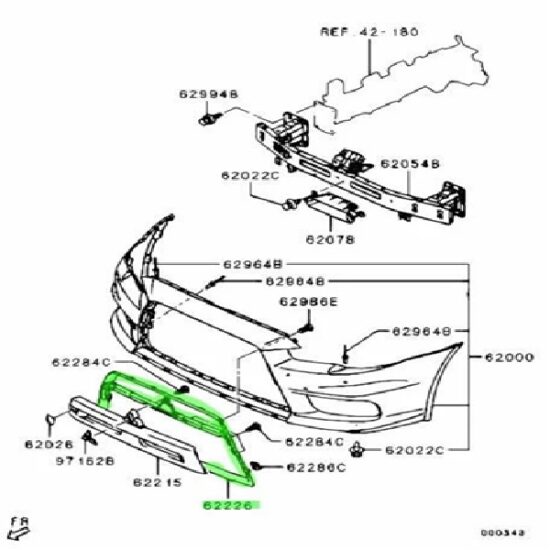 OEM Mitsubishi Front Grille Surround Evo 10 (Matte Black)