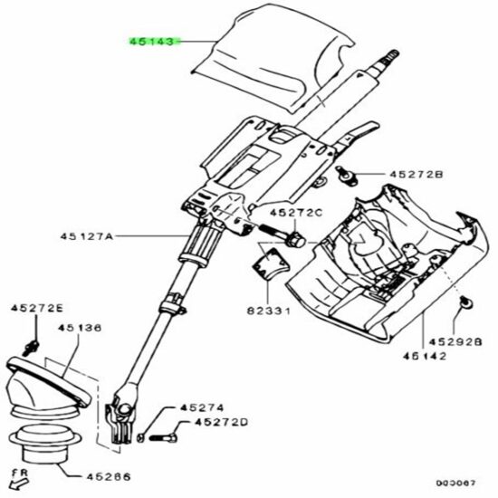 OEM Mitsubishi Upper Steering Column Surround Evo 10/RA